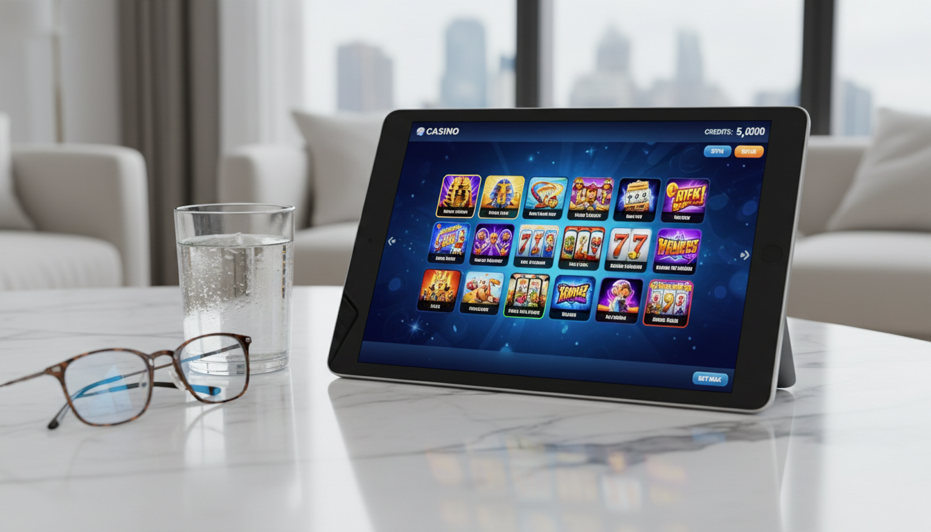 Elegancki interfejs kasyna online na tablecie